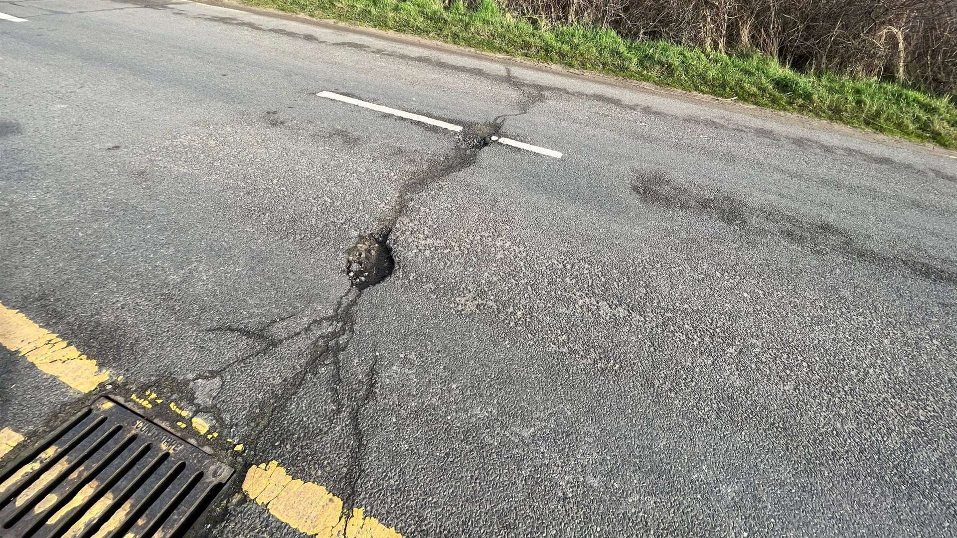 The stretch of road is plagued by potholes. Photo: James Turner