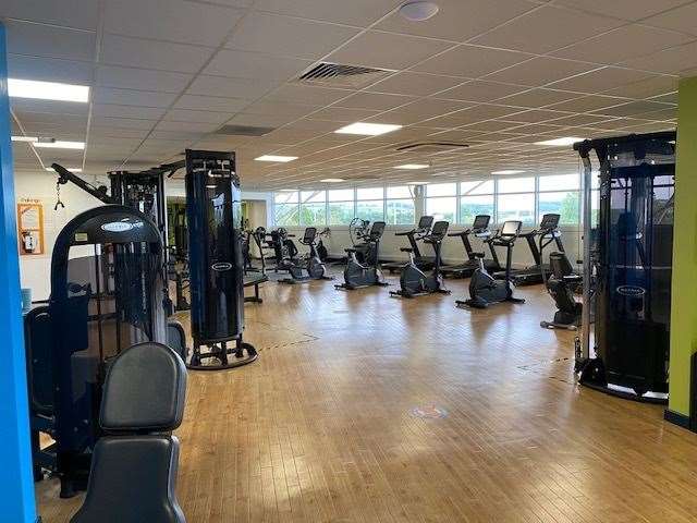 Socially distanced equipment in the Meres gym (40855217)