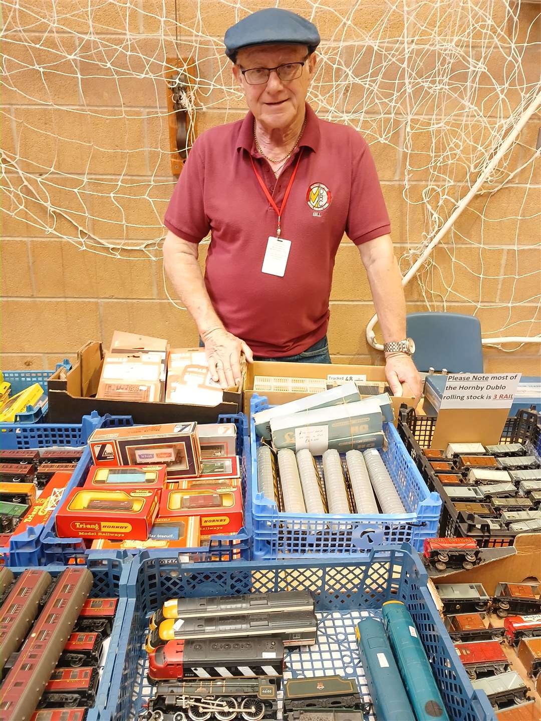 Market Deeping Model Railway Club member Bill Sowerby with some of the pre-loved items on sale