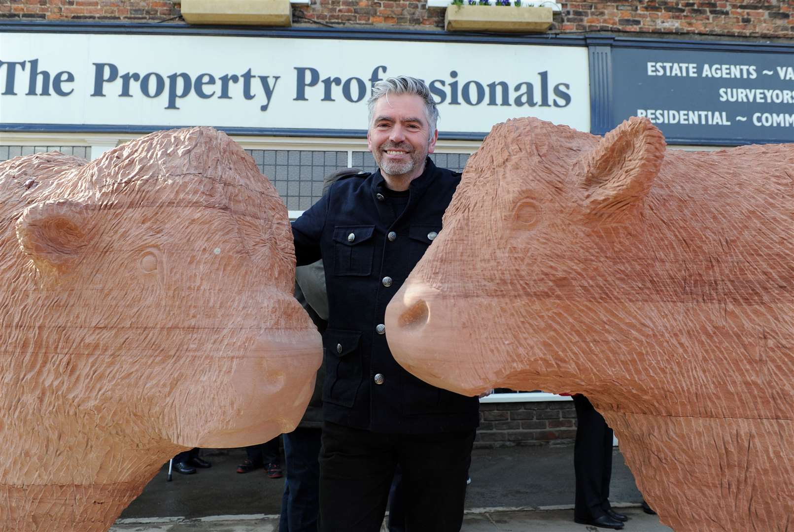 The artist with his creations