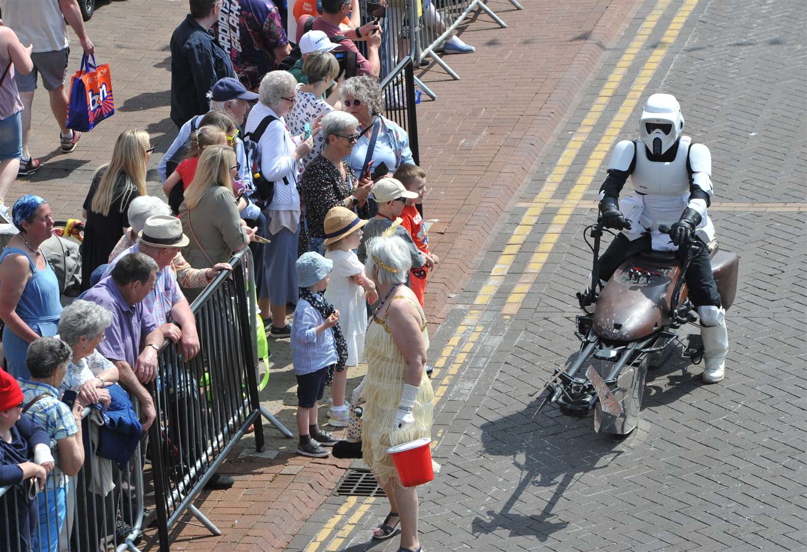 A Stormtrooper glides through the town centre. Photo: Chris Lowndes