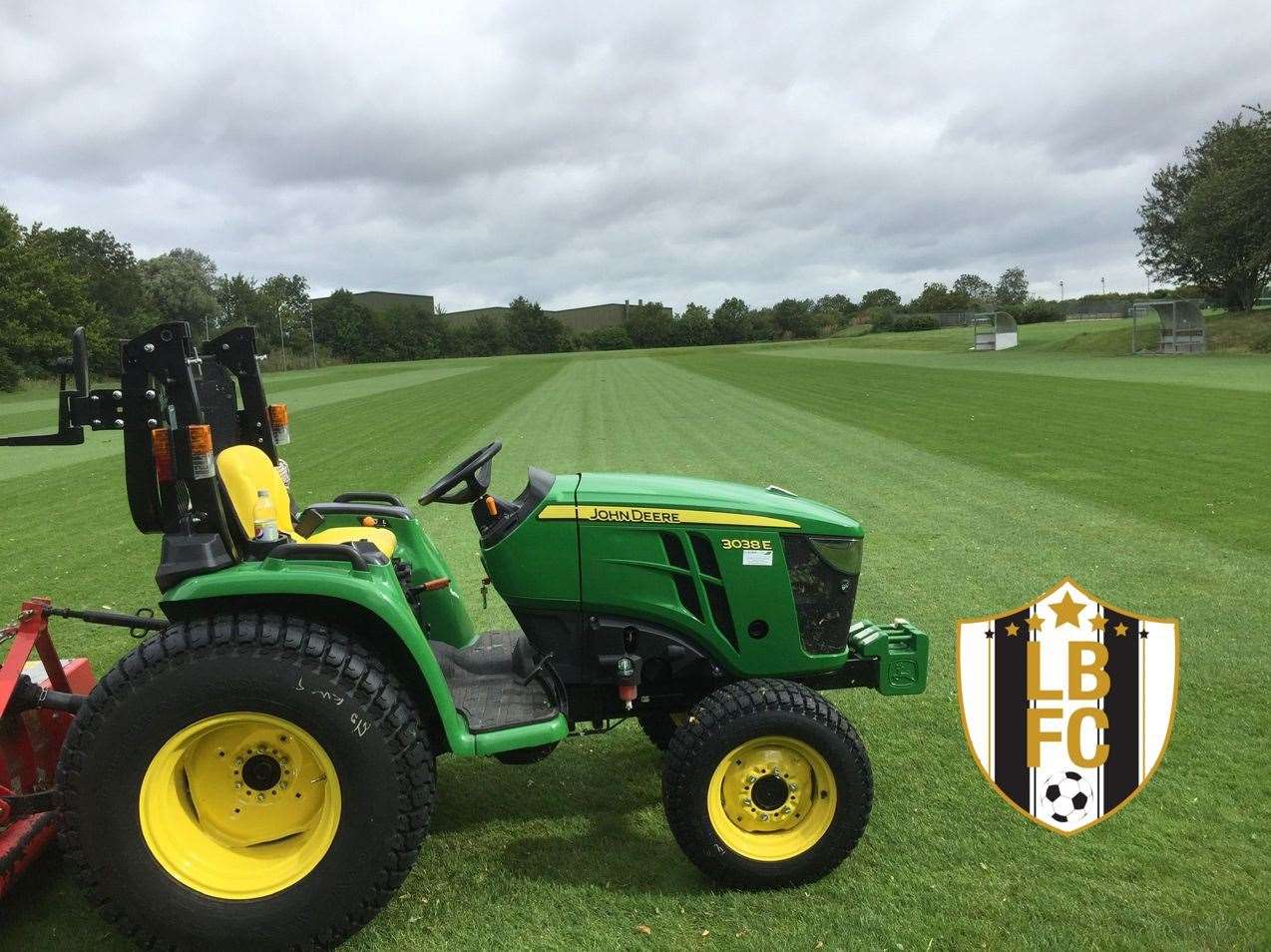 The club's John Deere tractor and mowing deck were stolen. Photo: Long Bennington FC