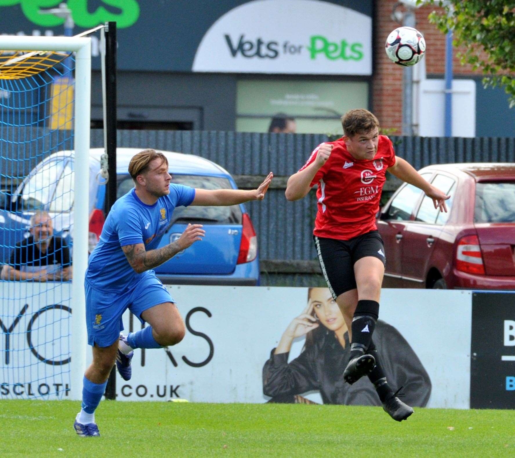 Match action from Pinchbeck's home game with Wivenhoe on Saturday. Photo: Chris Lowndes