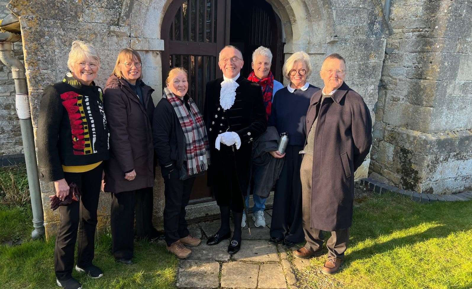Edith Weston bell ringers with High Sheriff Richard Cole