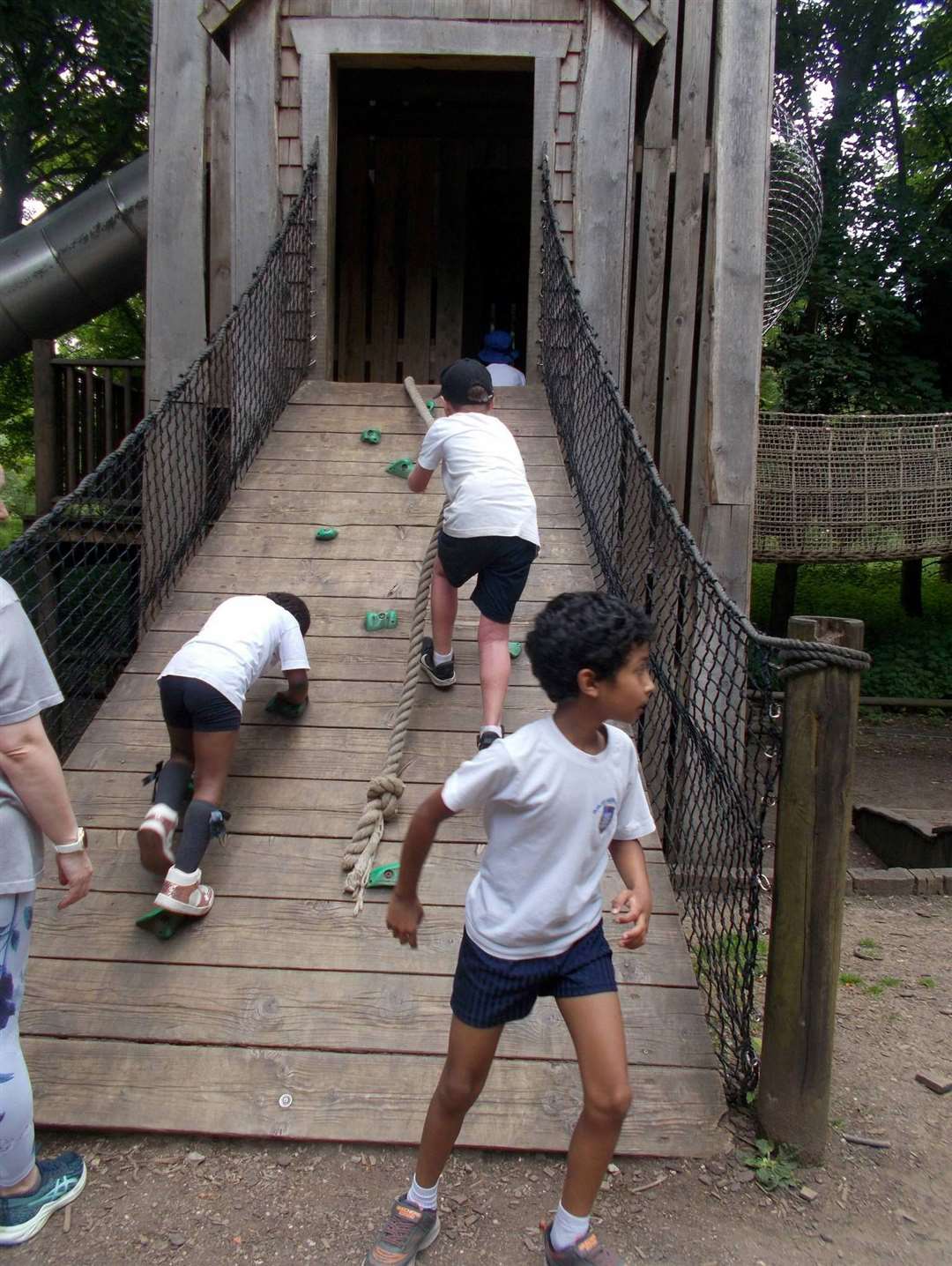 The children got the chance to play in the playground.