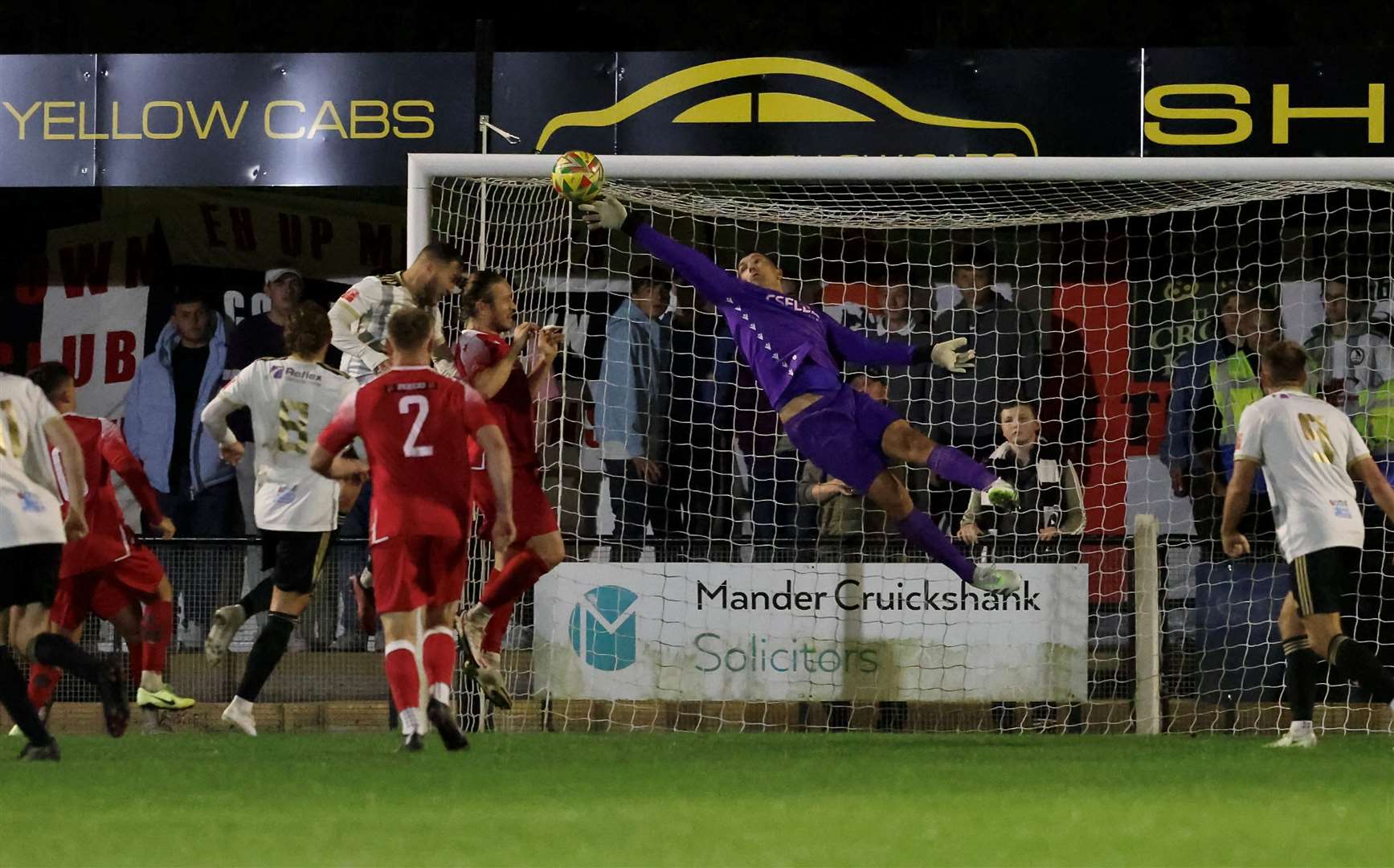 Goalkeeper Michael Duggan palms away an effort on goal. Photo: Rob O’Brien