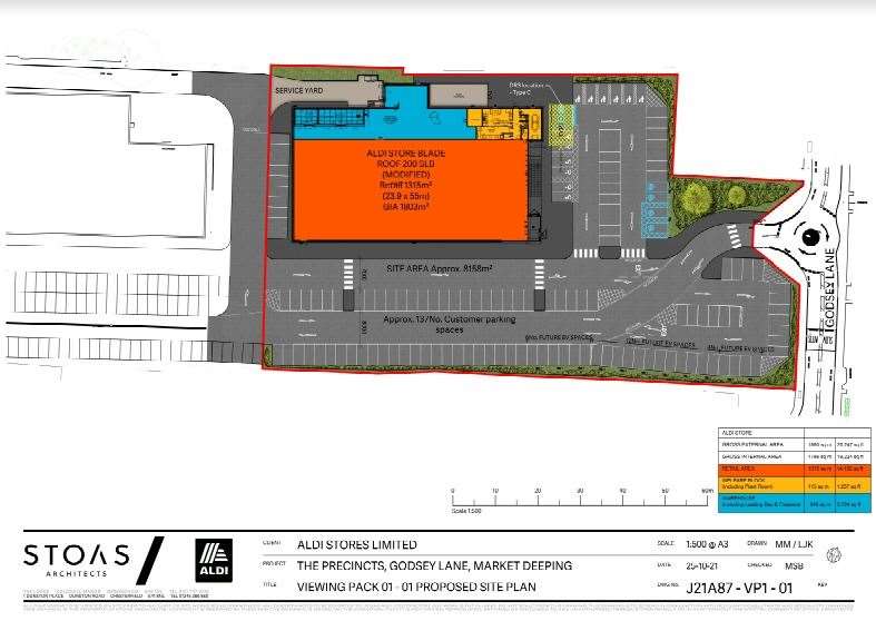 In April Aldi asked people to say what they thought about having a new supermarket at The Deeping Centre. Image: Stoas Architects