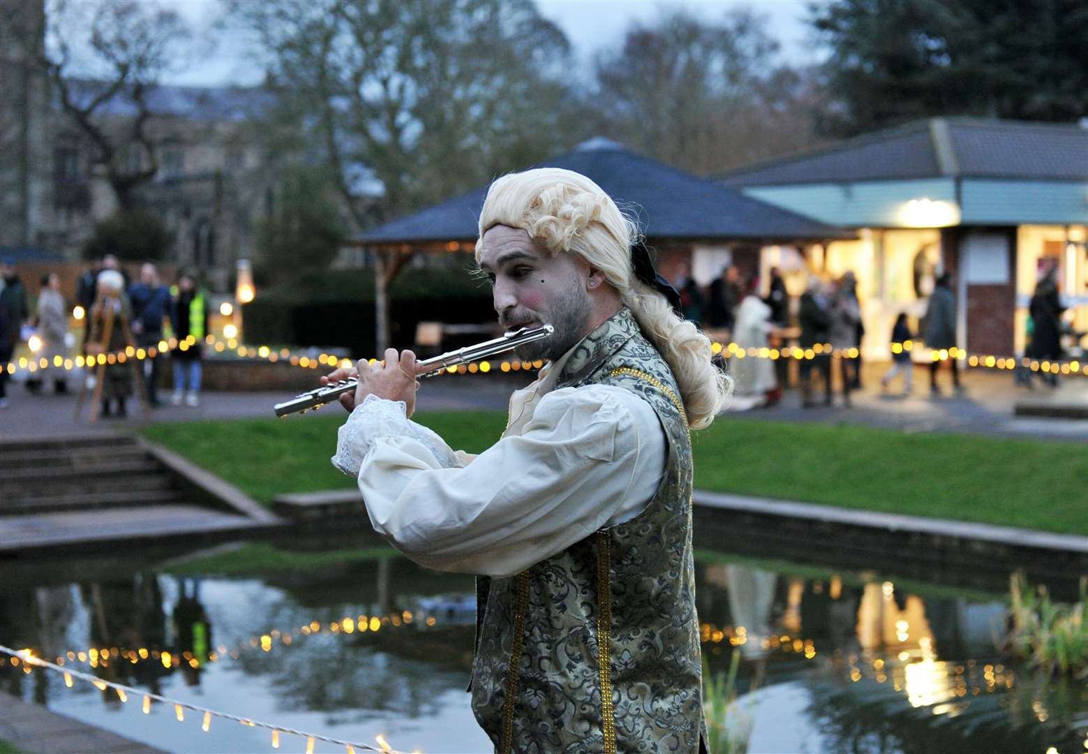 A musician entertains in the grounds of Ayscoughfee Gardens PHOTO: CHRIS LOWNDES