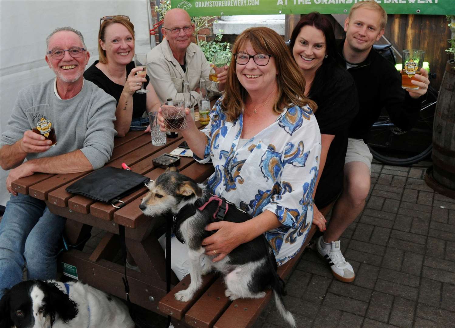 This happy group enjoyed their drinks