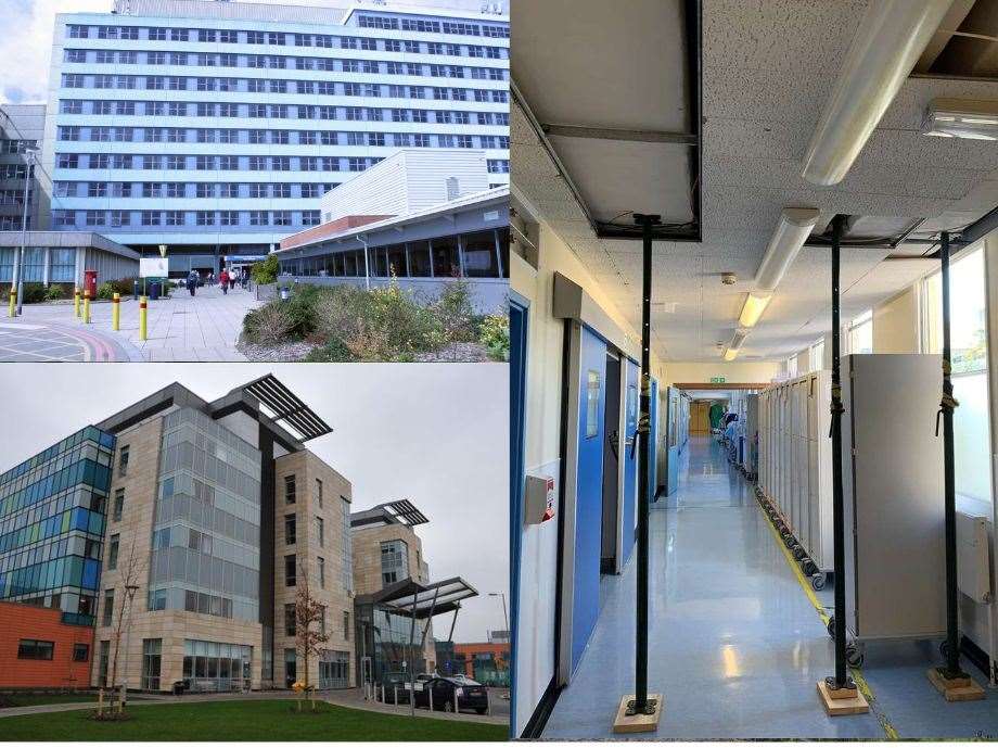 Hospitals serving our patients are under the spotlight. Pictured, clockwise from top left, are Boston Pilgrim Hospital, Queen Elizabeth Hospital in King's Lynn and Peterborough City Hospital.