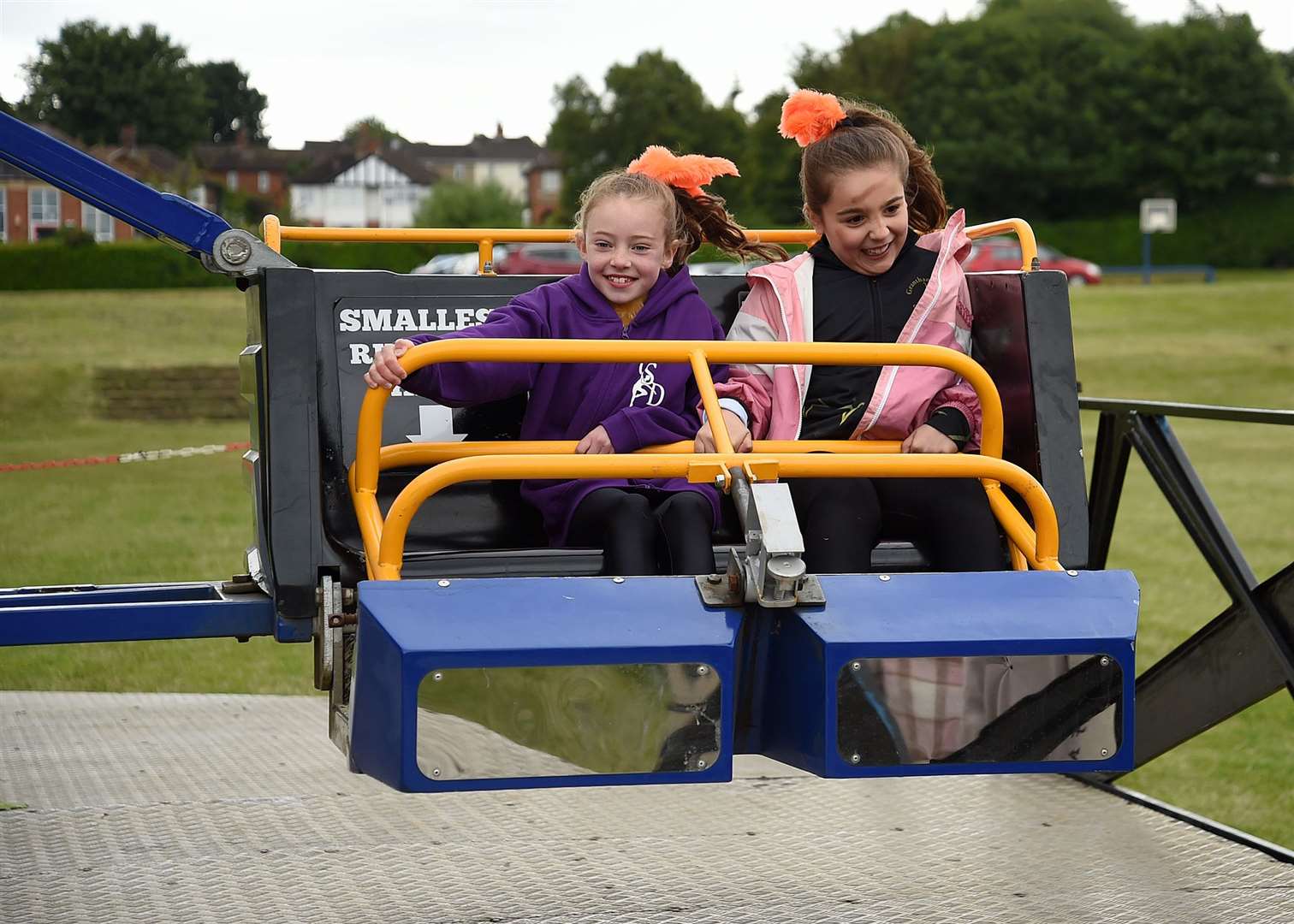 All smiles on the fairground rides.