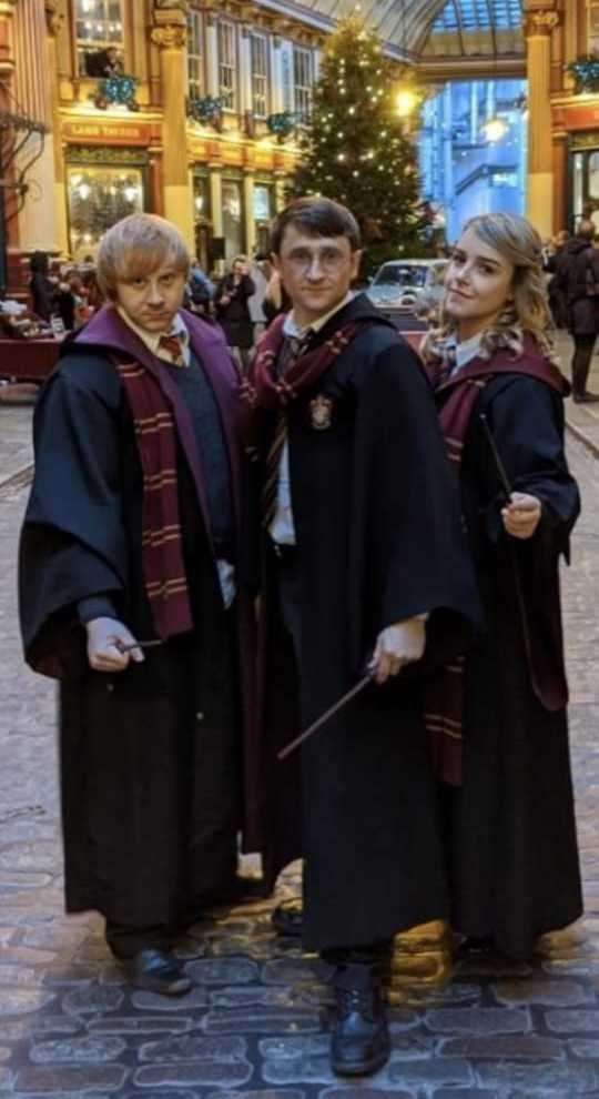 Ron Weasley, Harry Potter and Hermione Granger look-alikes