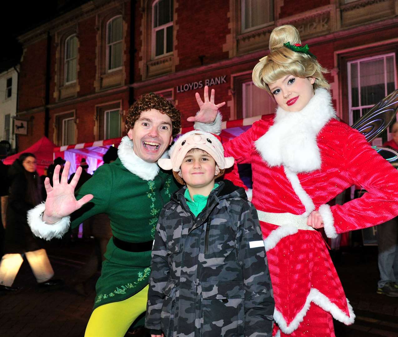 Harry Horne, 8, with visitors Photo: Chris Lowndes