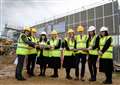 Prospective students don hard hats to tour Harington School