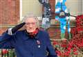 Veteran, aged 100, salutes Wren silhouette during Remembrance