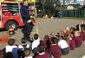 Firefighters visit primary school to help with Great Fire of London topic 
