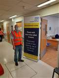 Volunteer Terry doing his bit at vaccination centre 