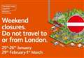 No trains to London this weekend 