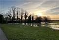 River overflows onto meadows