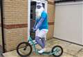 Royal Marine tackles scooter ride dressed as a Smurf 