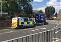 Lorry bursts tyre on bollard at Asda roundabout