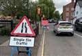 Traffic jams thanks to temporary lights