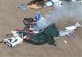 Smoking bags of rubbish prompt calls to dispose of batteries properly