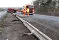 Extent of damage revealed as lorry smashes through central reservation