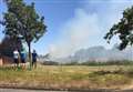 Firefighters tackle Grantham grassland blaze