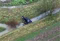 Drone footage captures moment vehicle got stuck in ditch as three are arrested for hare coursing