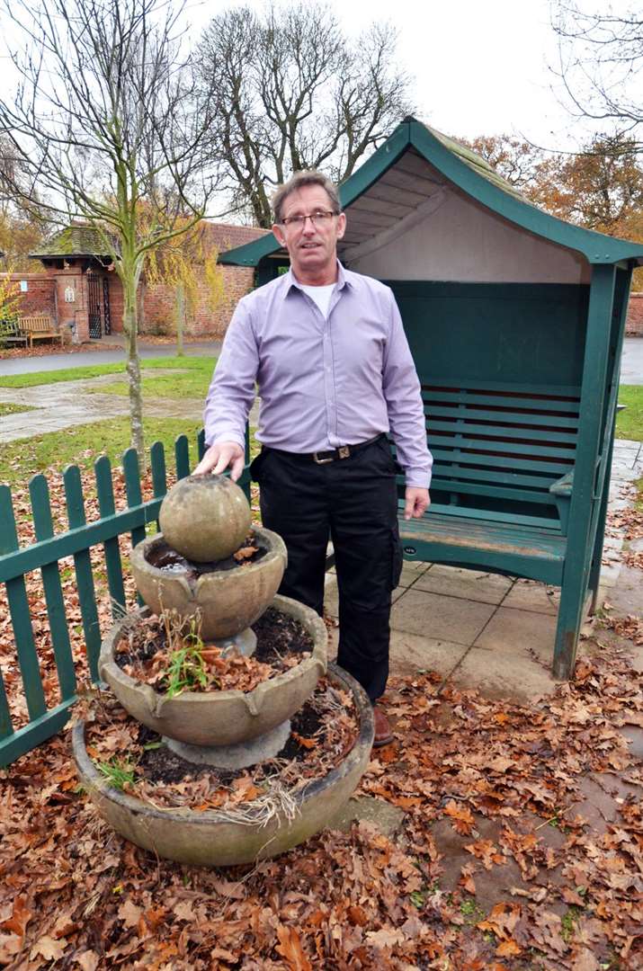 George in the memory garden he helped create at the school. (5530130)