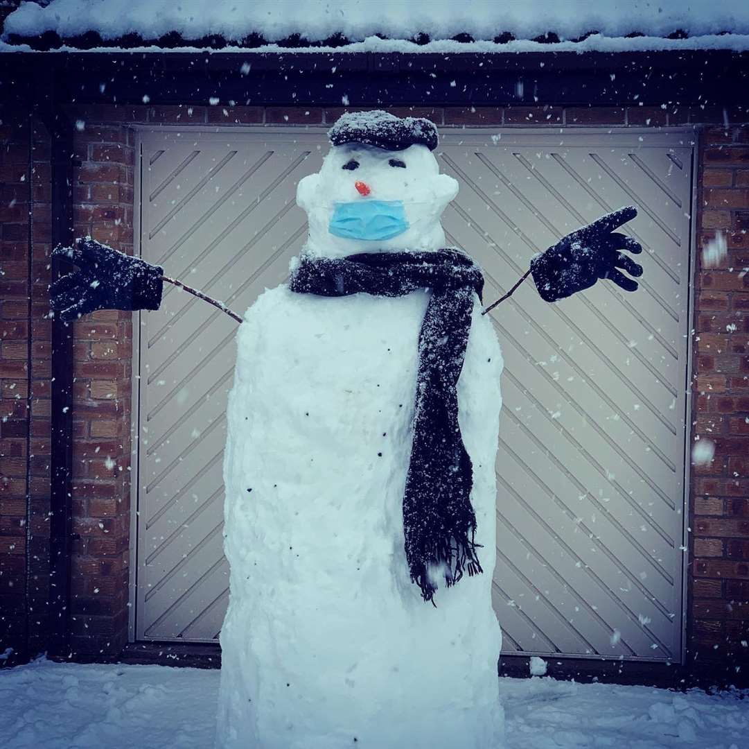Nicholas McCarthy photographed a Covid-19 snowman in Oakham (44087041)