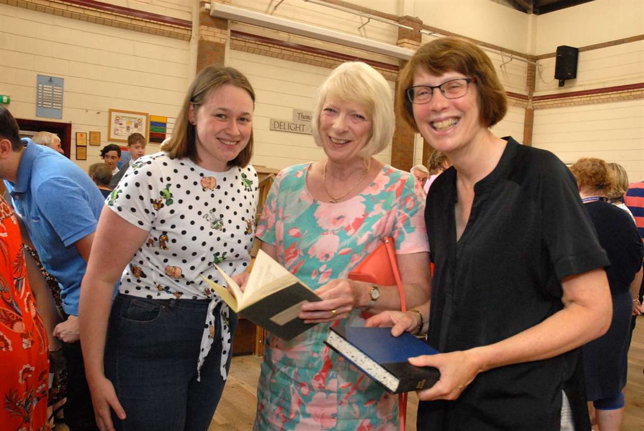 Sian Toumey, Maggie Ashcroft and Mandy Thompson look for relations from the 1860s. Photo (TIM WILSON): SG-170719-054TW