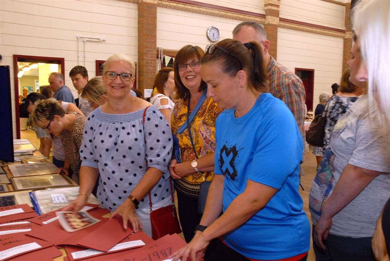 Photographs on show during a community anniversary evening at Thomas Cowley High School, Donington. Photo (TIM WILSON): SG-170719-055TW