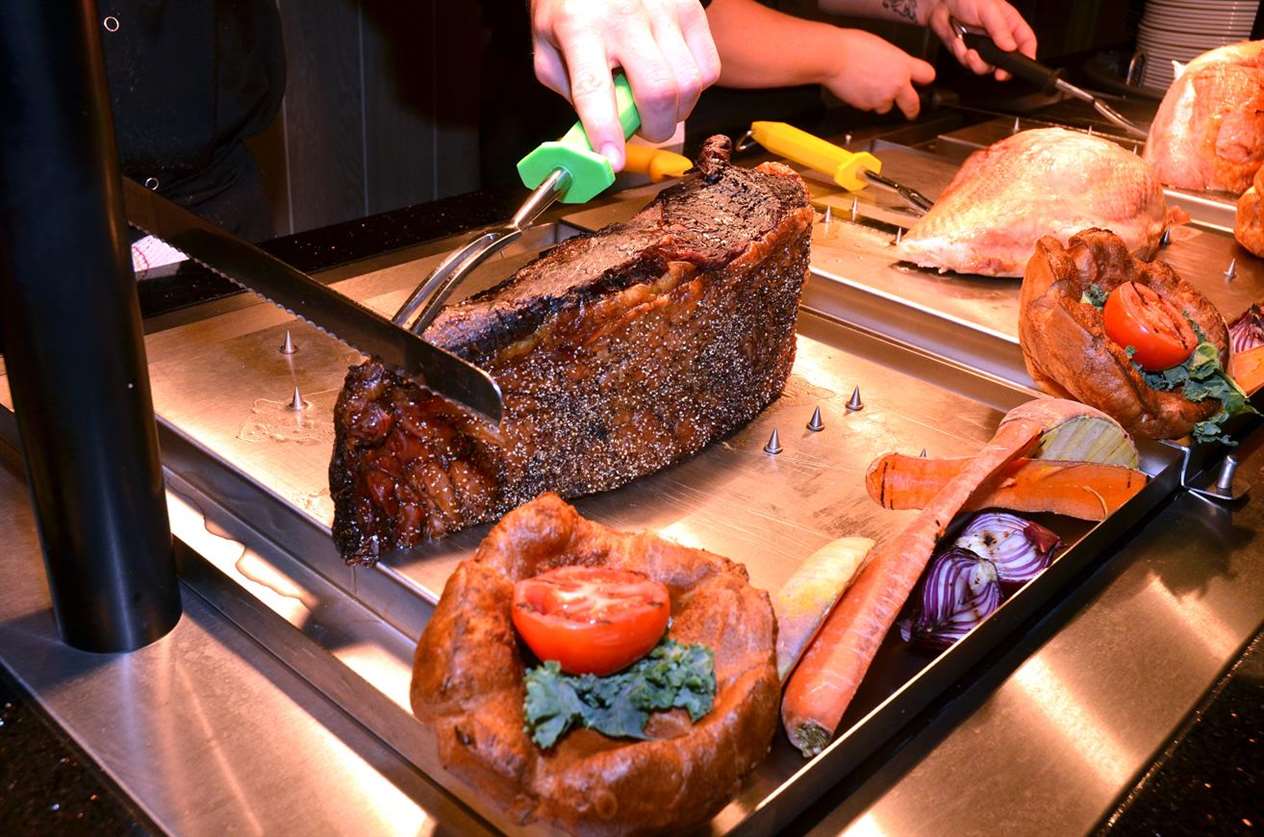 Roast beef on offer at the carvery. Photo (TIM WILSON): SG-210918-024TW
