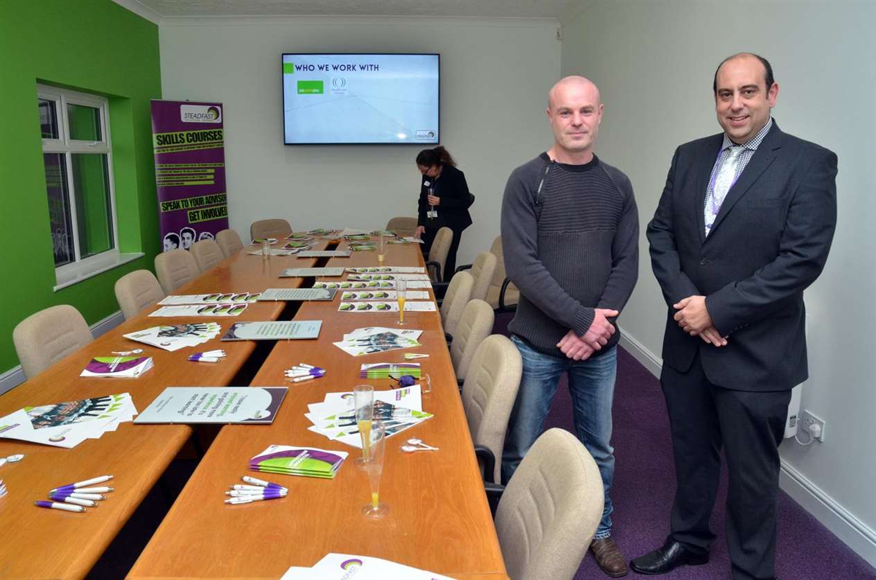 Main contractor Andy Rowe of ABR and CEO Jason Parnell of Steadfast Training (5455294)