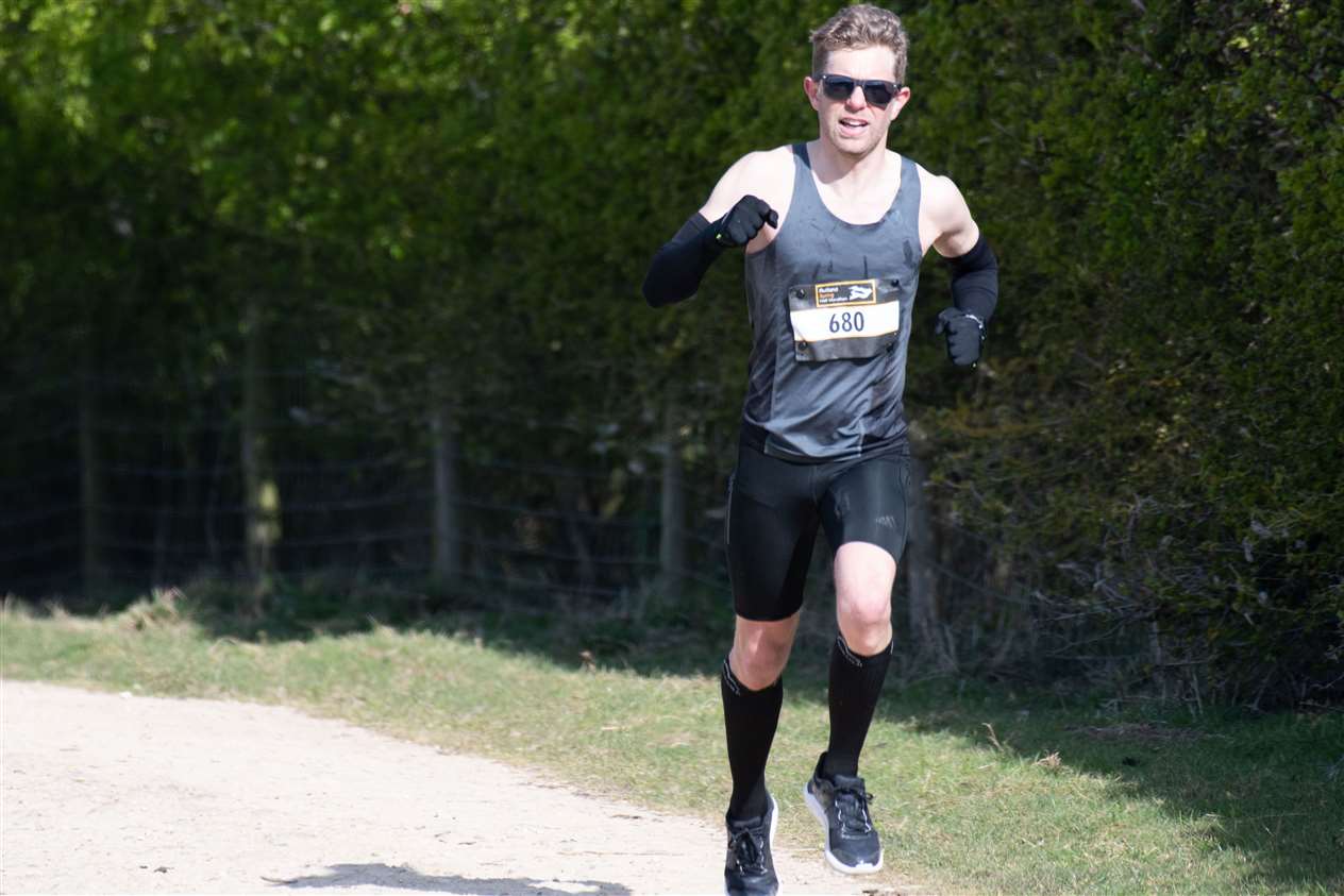 Race winner Luke Harrison. Photo: Alan Walters