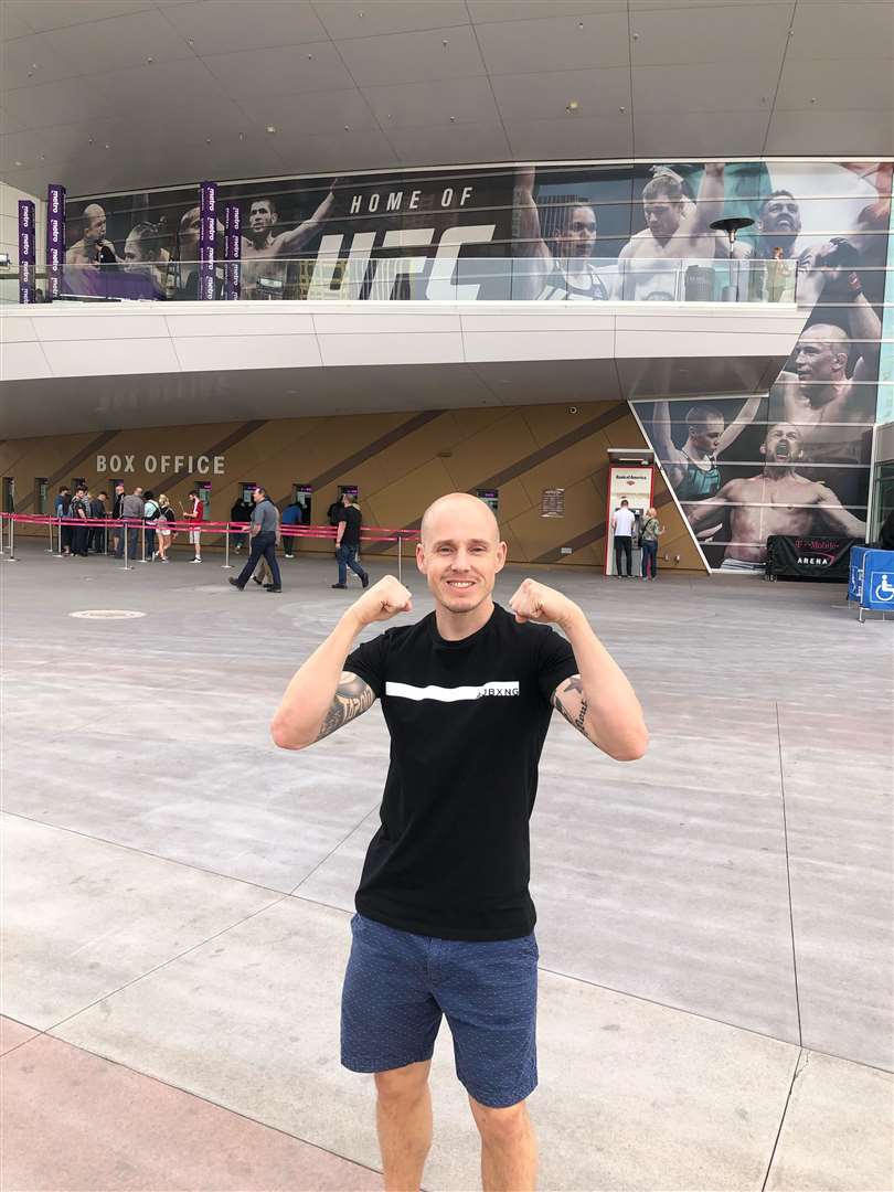 Oliver outside the T-Mobile Arena