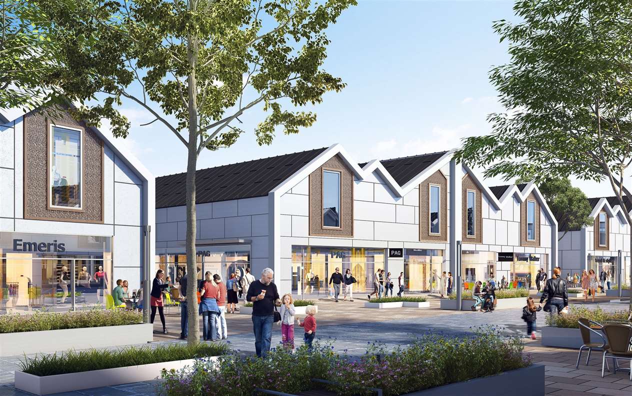 An artist’s impression of the Downtown Grantham Designer Outlet.