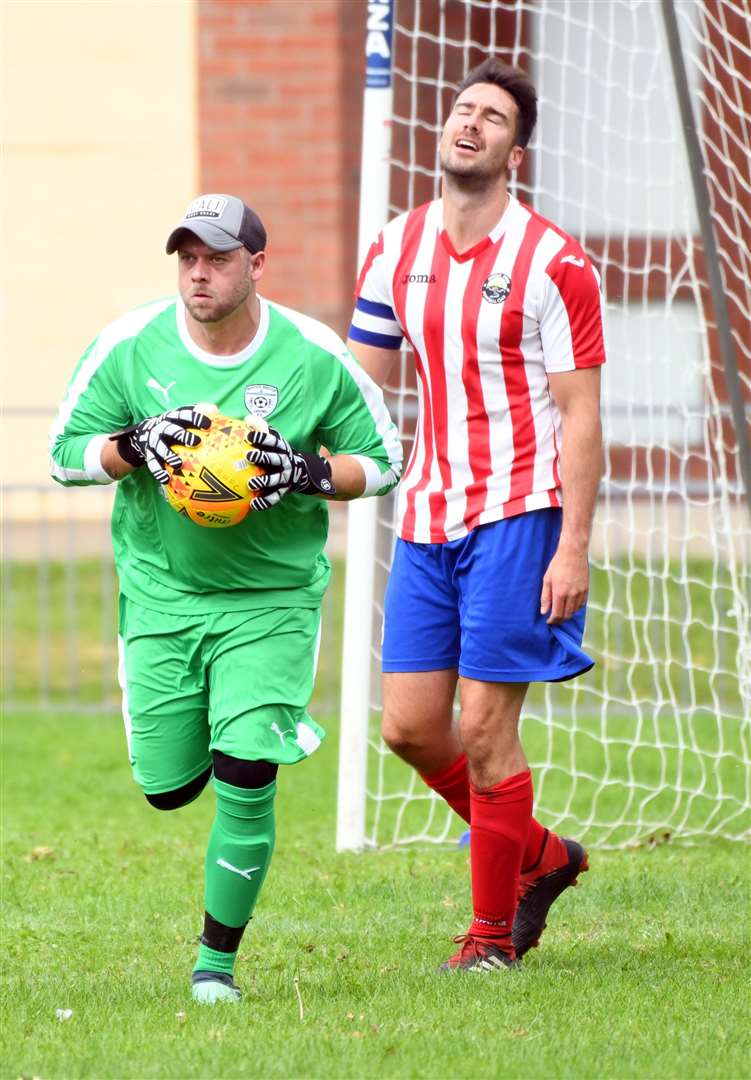 Action from Sutton Bridge United against Oundle Town Reserves in PDFL Division Five. Photo by Adam Fairbrother. MFCP20AF09072.