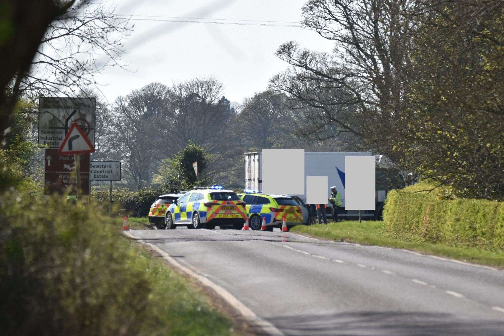 A road was partially blocked after a crash involving a bike and a car. Photo: RSM Photography