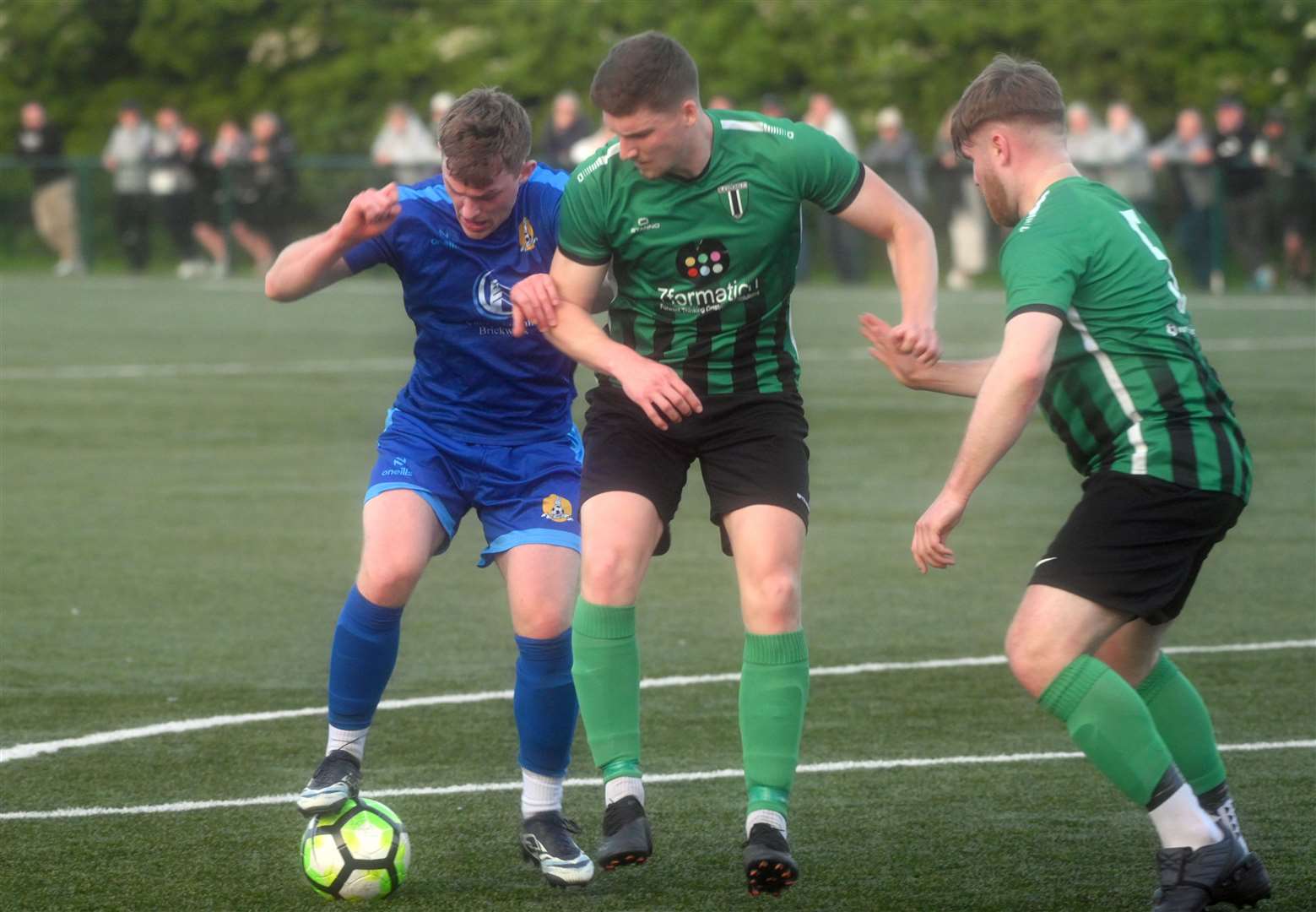 March (Blue) v Blackstones (Green and Black) in the final of the Hinchingbrooke Cup Josh Burrows