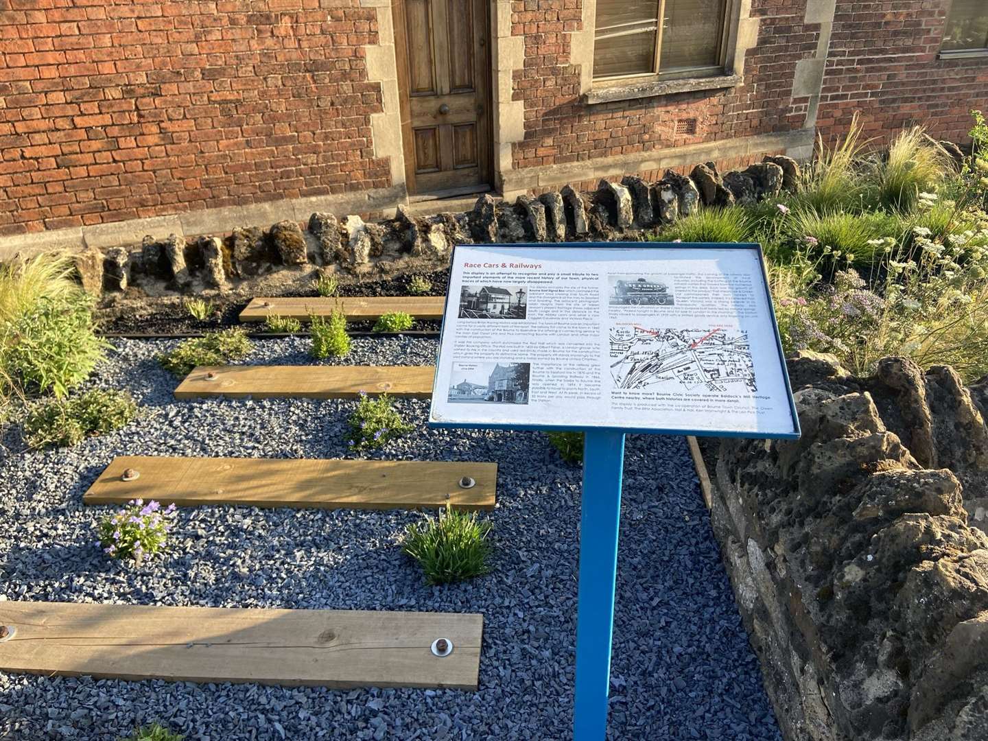 The display, on the site of a former signalbox, also features a tribute to Bourne's railway past. Photo: Iliffe Media
