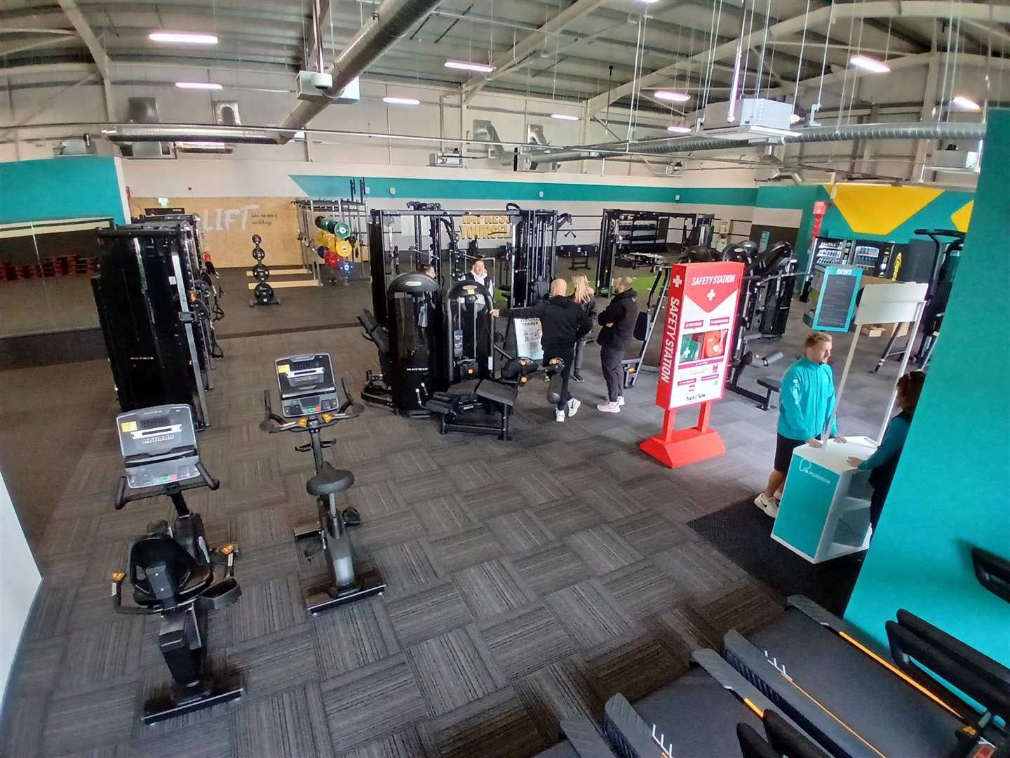 The gym plays music but it is not overbearing