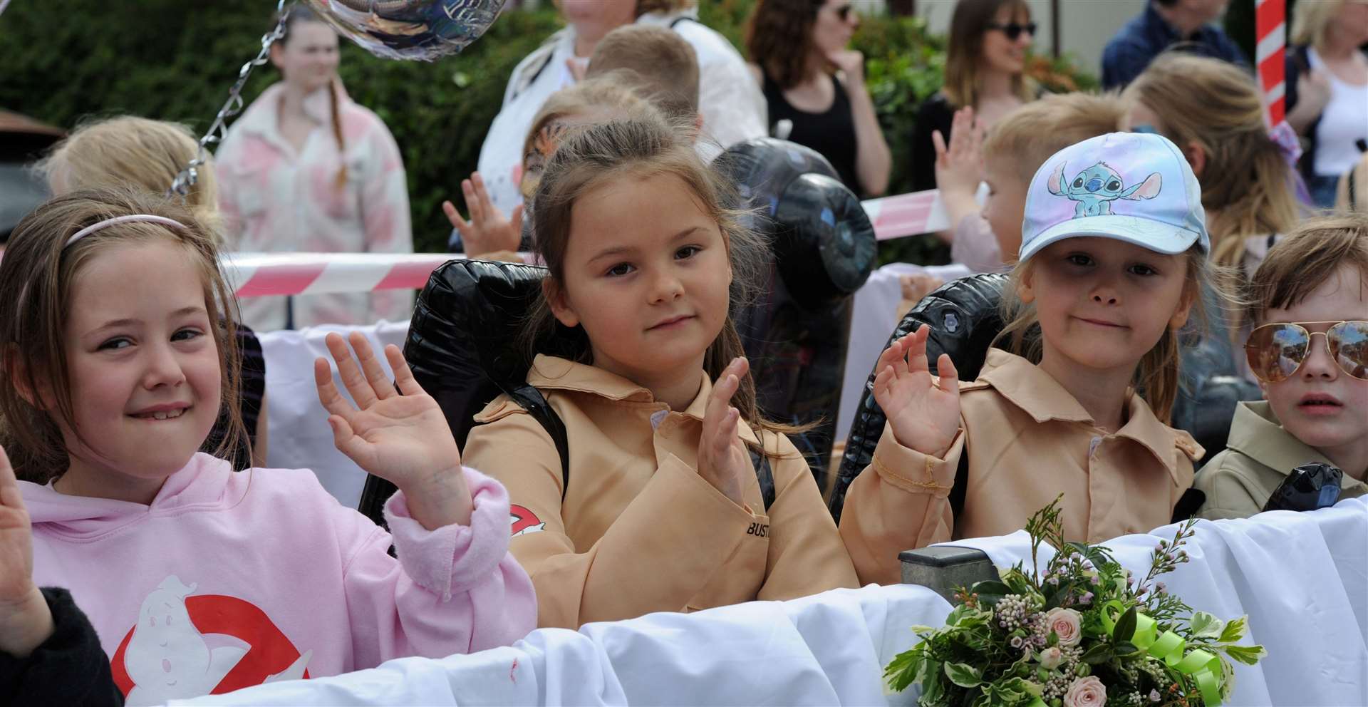 Waves to the camera from these youngsters at Moulton Chapel Parade. PHOTOS: CHRIS LOWNDES