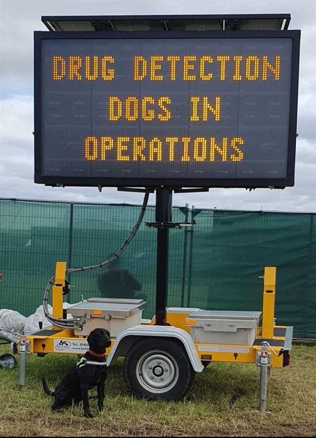 Drug detection dogs in operation
