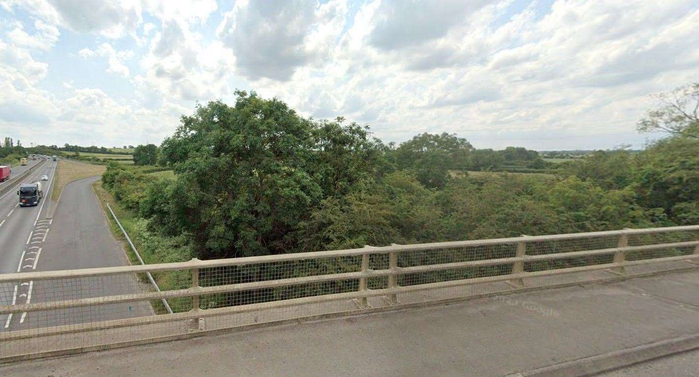 A view of the site from Valley Lane, which crosses over the A1 near Long Bennington. Photo: Google