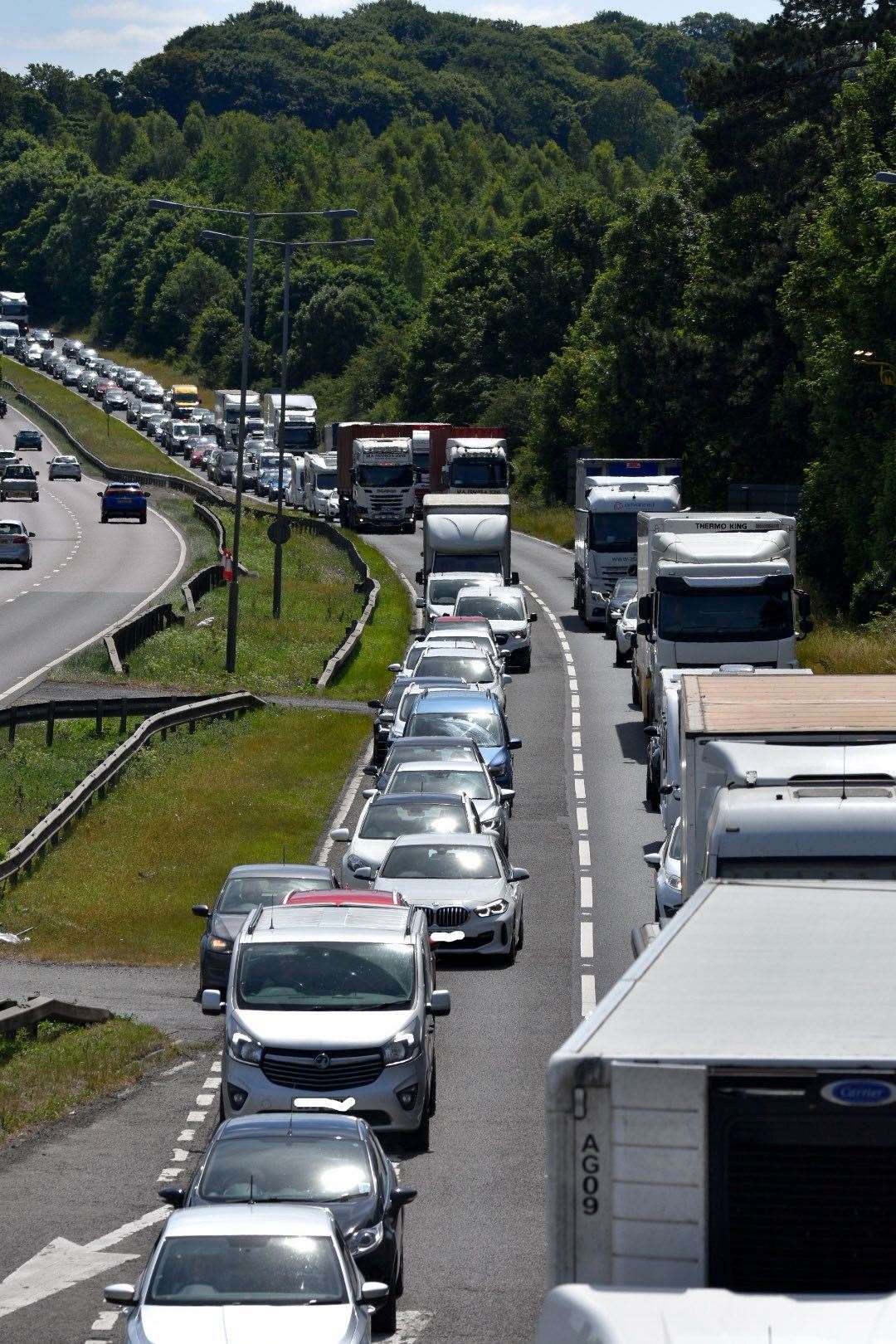 Traffic as a result of a collision on the A1 near Great Ponton. Photo: RSM Photography
