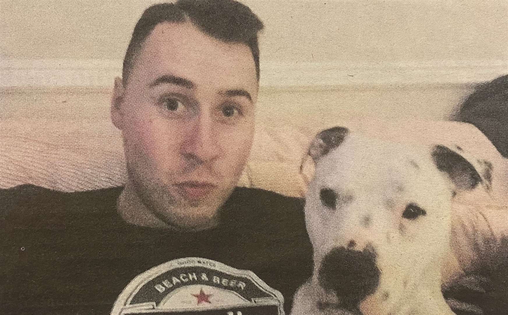 Ziggy with his new owner Dominic O'Hare 10 years ago.