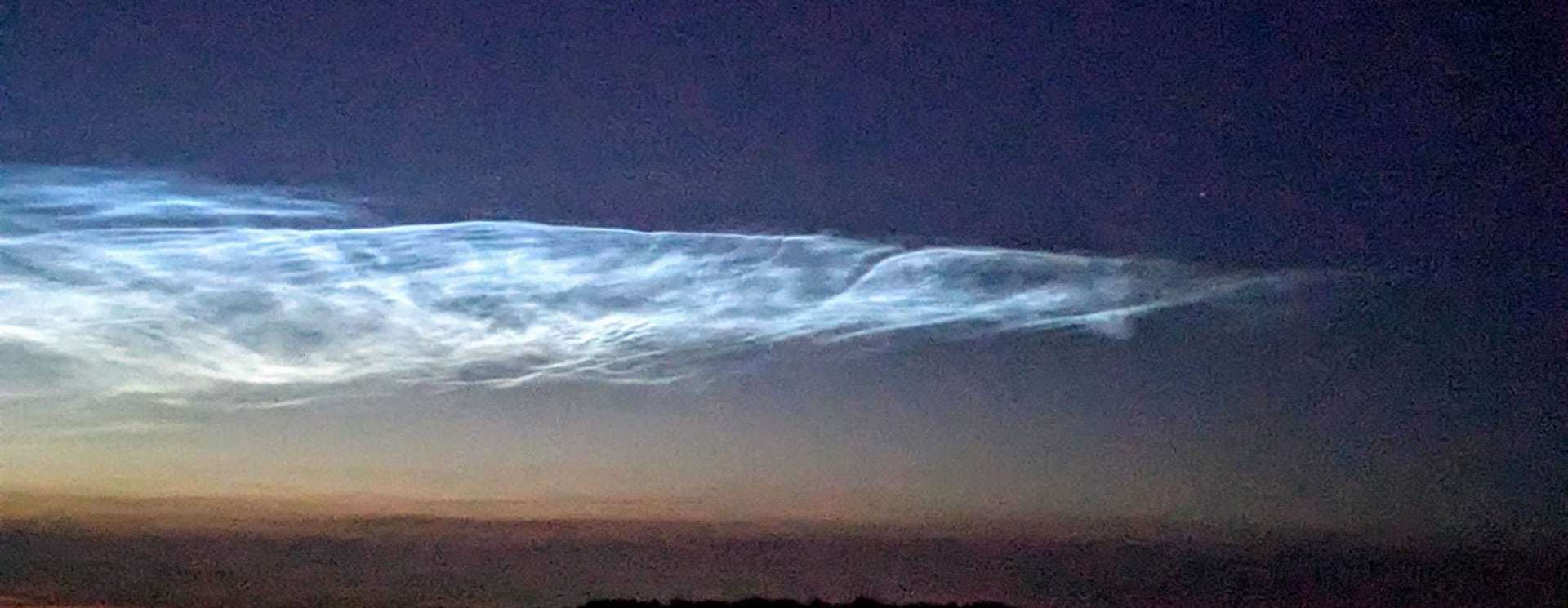 Lysette Spit took this photo of the noctilucent clouds in Lincoln